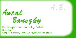 antal banszky business card